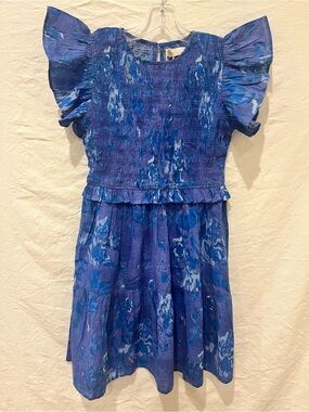 Bindu Violet Monet Rose Blue Cotton Dress S NWT